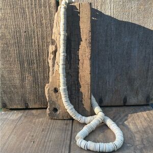 Vintage Handcrafted Heishi Necklace with Natural Shell Discs